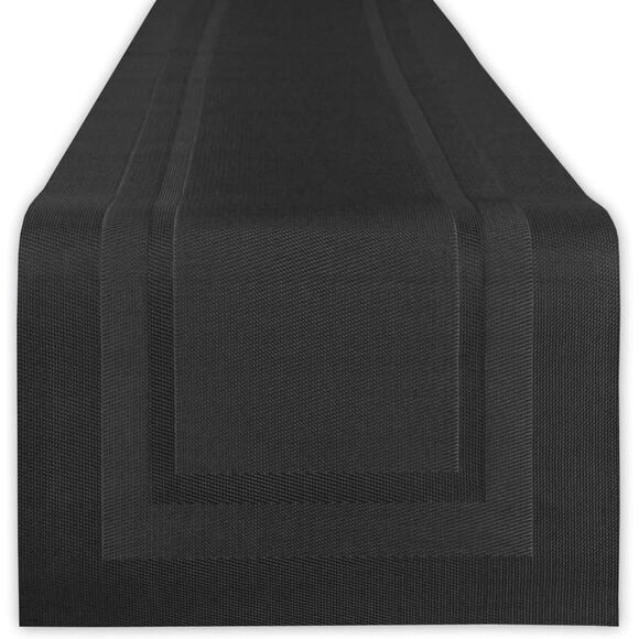 DII PVC Tabletop Collection Woven Indoor/Outdoor, Table Runner, 14x72, Black - Picture 2 of 8